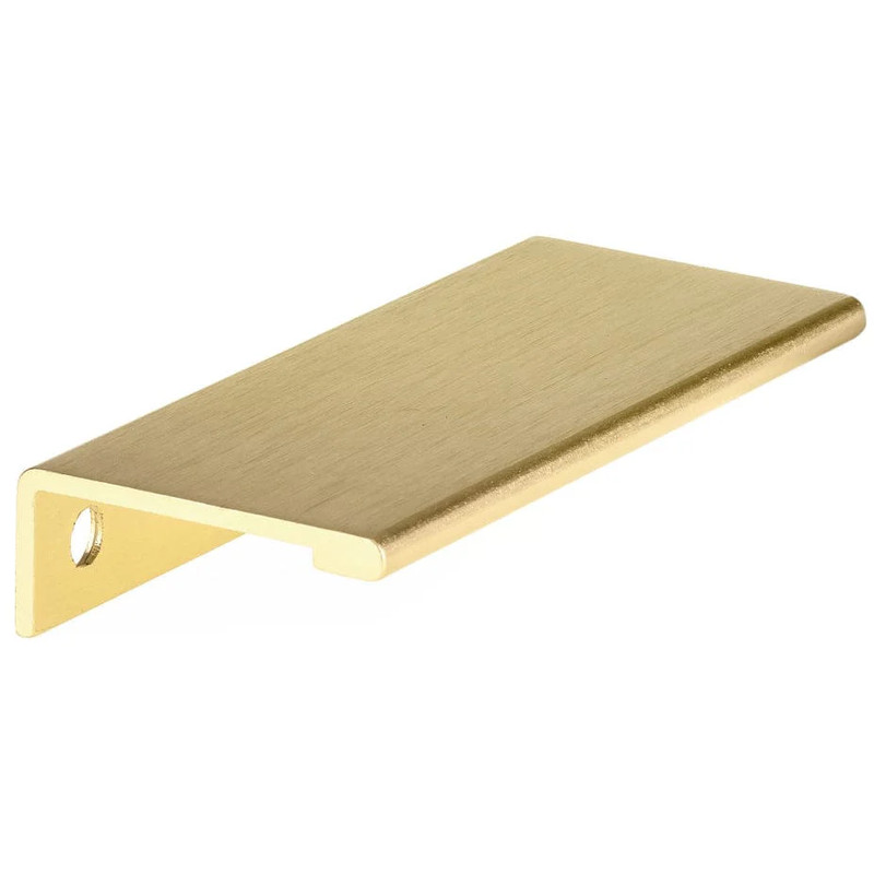 Contemporary Edge Pull, 3-1/8" Center-to-Center, Satin Gold